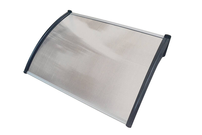 Door Canopy W150xD100cm DIY Window Door Awning Sun Shade with Clear Roof Panel
