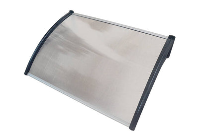 Door Canopy W150xD100cm DIY Window Door Awning Sun Shade with Clear Roof Panel