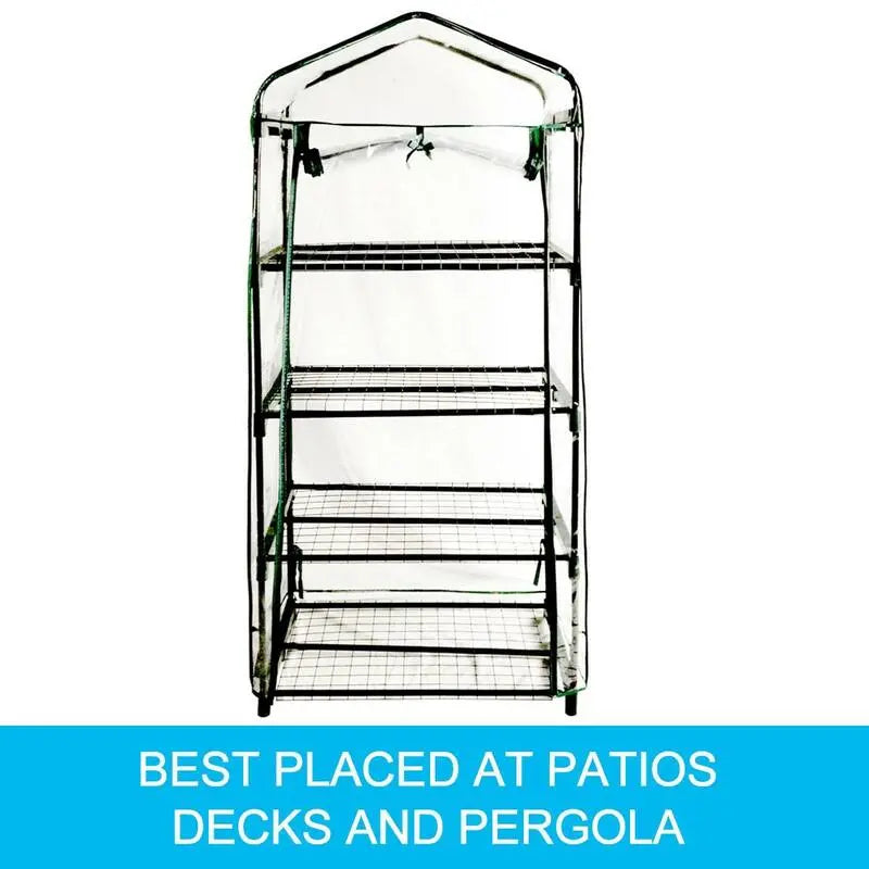 Mini Greenhouse PVC Cover 4 Tiers Garden Storage steelmates