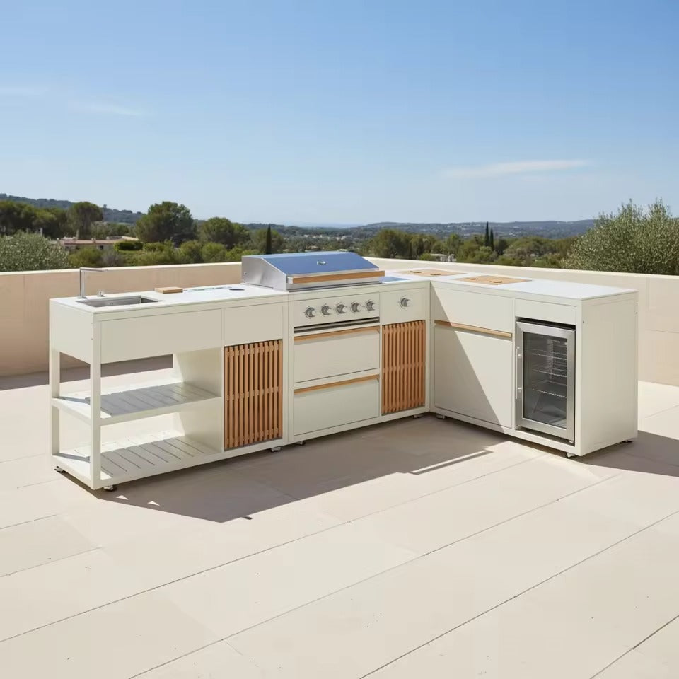 Outdoor Kitchen 4-in-1 Grill, Sink, Fridge & Corner Configuration  Steelmates