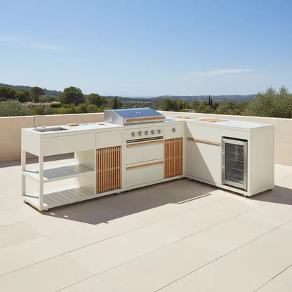 Outdoor Kitchen 4-in-1 Grill, Sink, Fridge & Corner Configuration  Steelmates