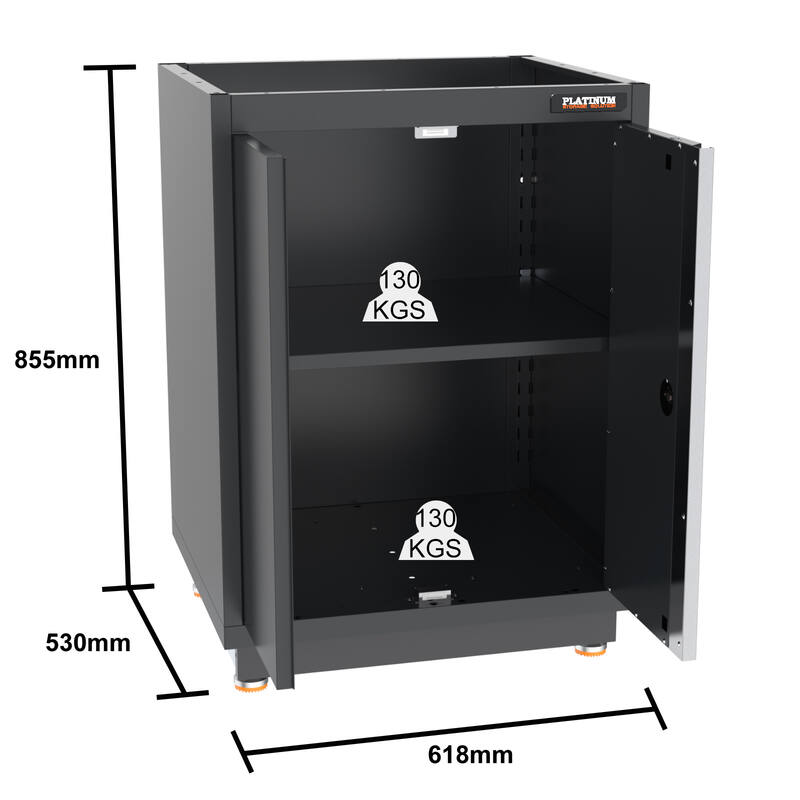 PRO SERIES 2610/3240mm x 580mm x 2020mm BLACK WORKSHOP GARAGE STORAGE CABINET