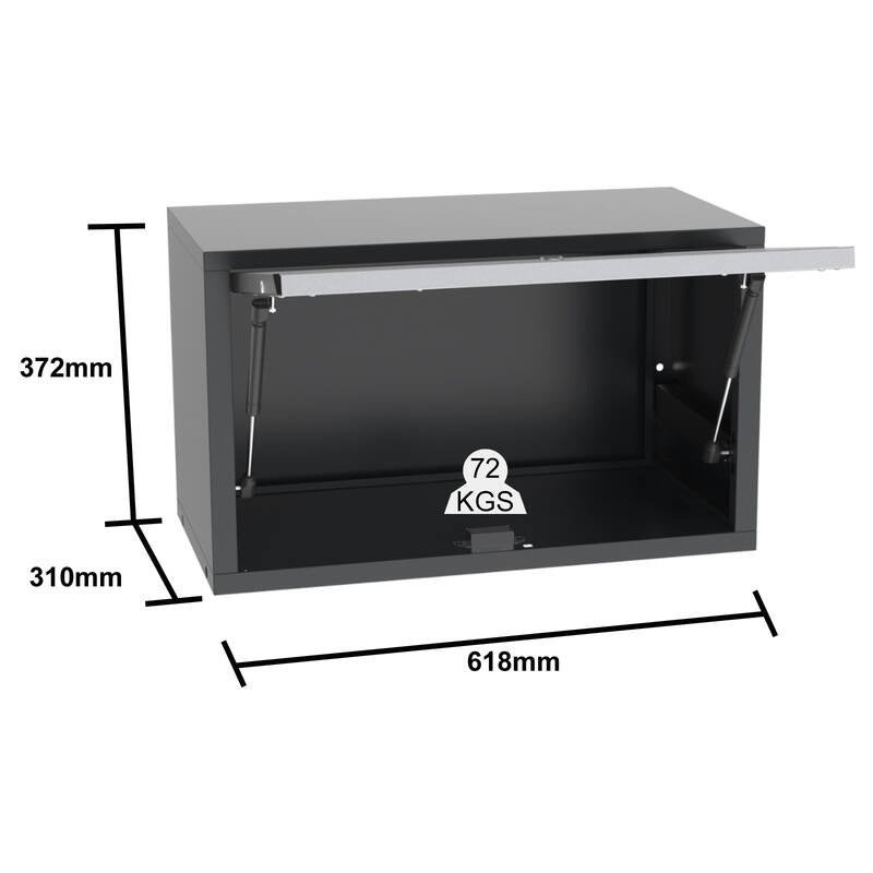 PRO SERIES 2475MM X 580MM X 2020MM BLACK WORKSHOP GARAGE STORAGE CABINET SET