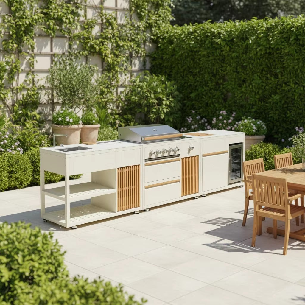 Outdoor Kitchen 3-in-1 Grill, Sink & Fridge Configuration  Steelmates