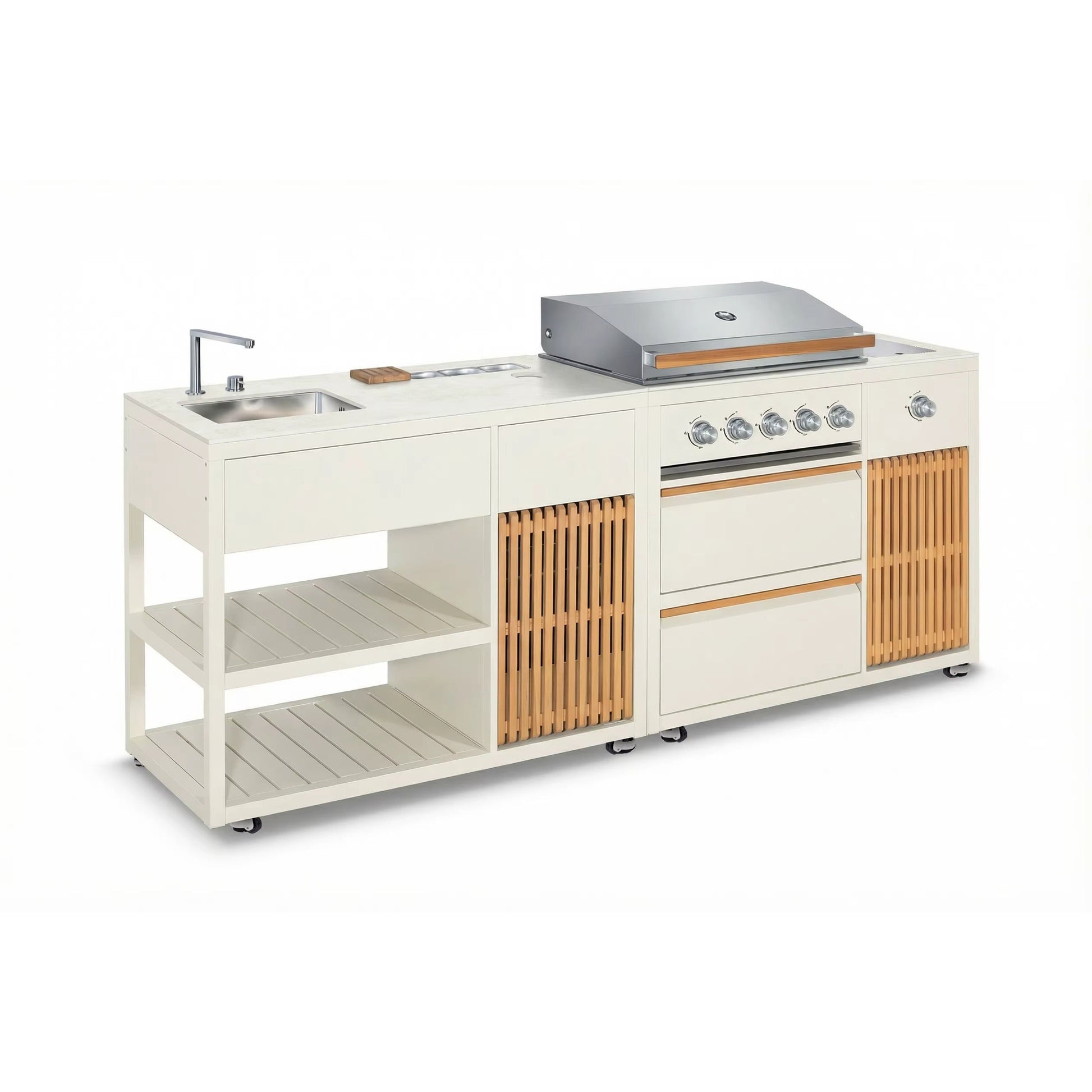 Outdoor Kitchen 2-in-1 Gas Grill & Sink Configuration  Steelmates
