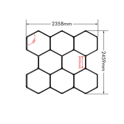 Wall Mount and Office Hexagon LED Light 2459 x 2358 mm - 8 Grid System