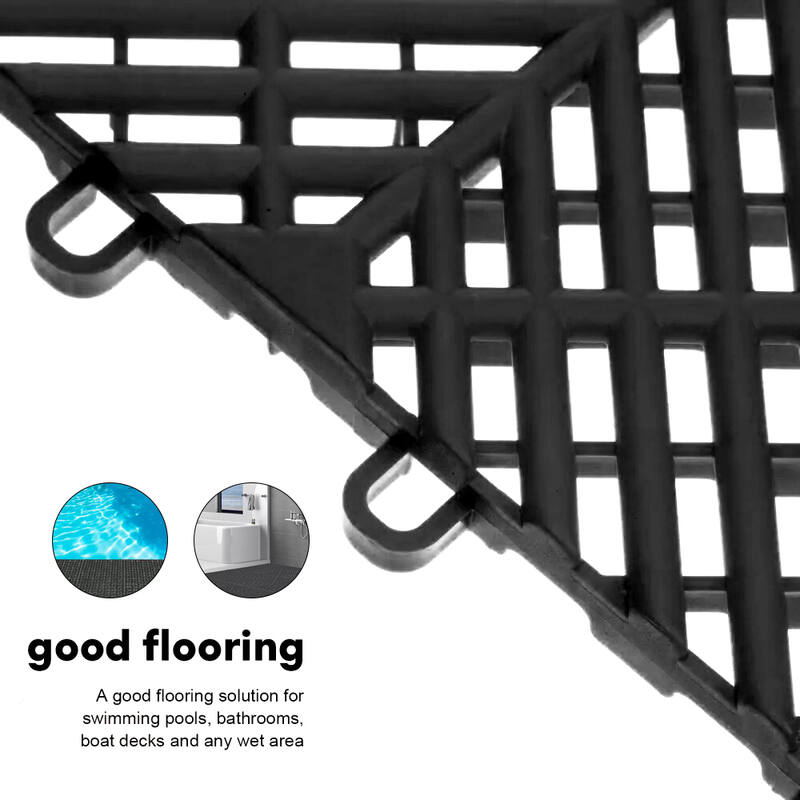 Interlocking Garage Floor Tiles 40x40x1.8 cm Deck Tile Black