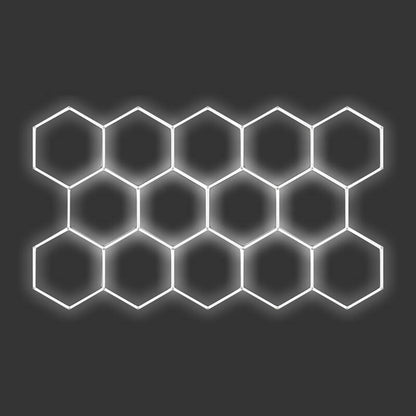 Single Garage Hexagon LED Light 4083 x 2358 mm - 14 Grid System