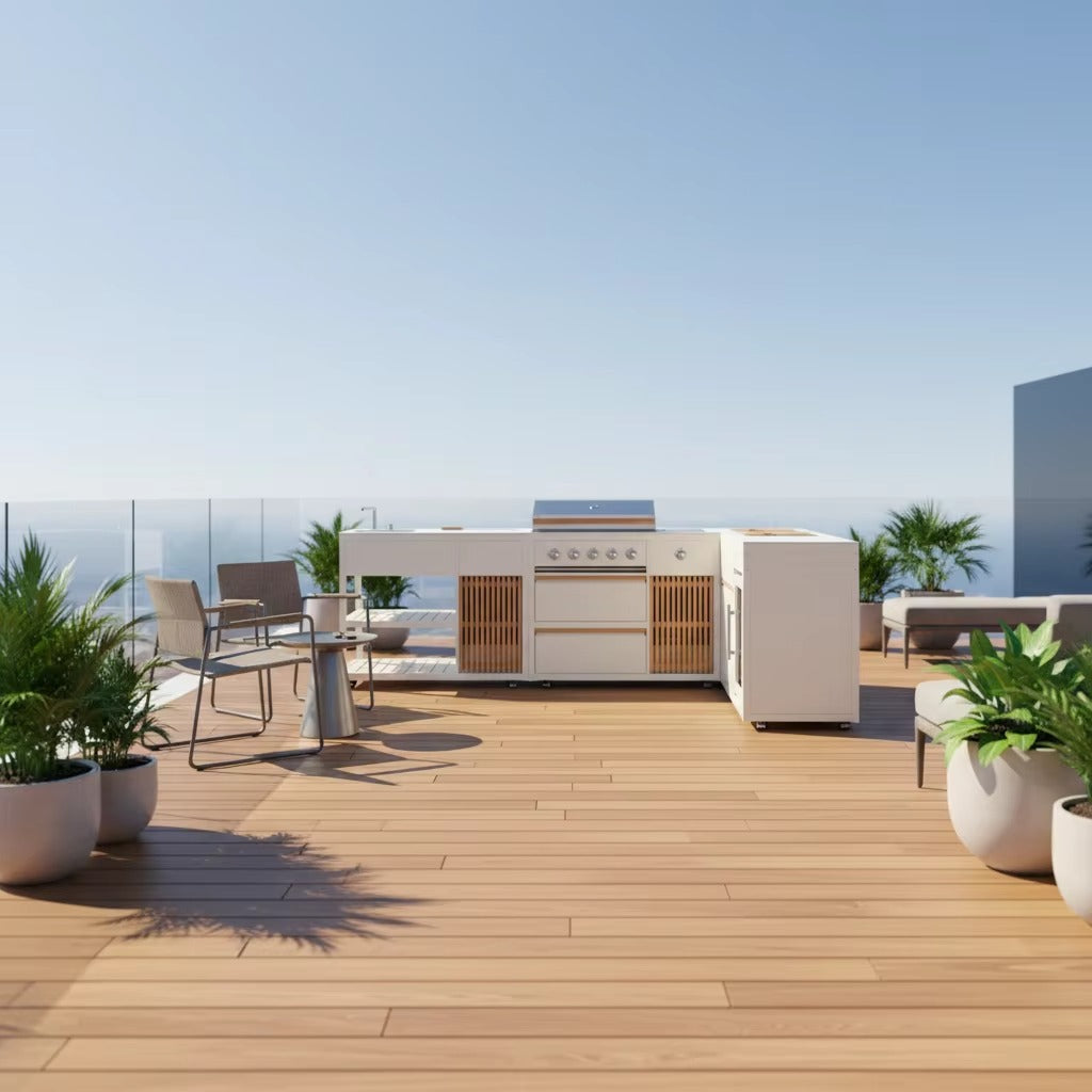 Outdoor Kitchen 4-in-1 Grill, Sink, Fridge & Corner Configuration  Steelmates