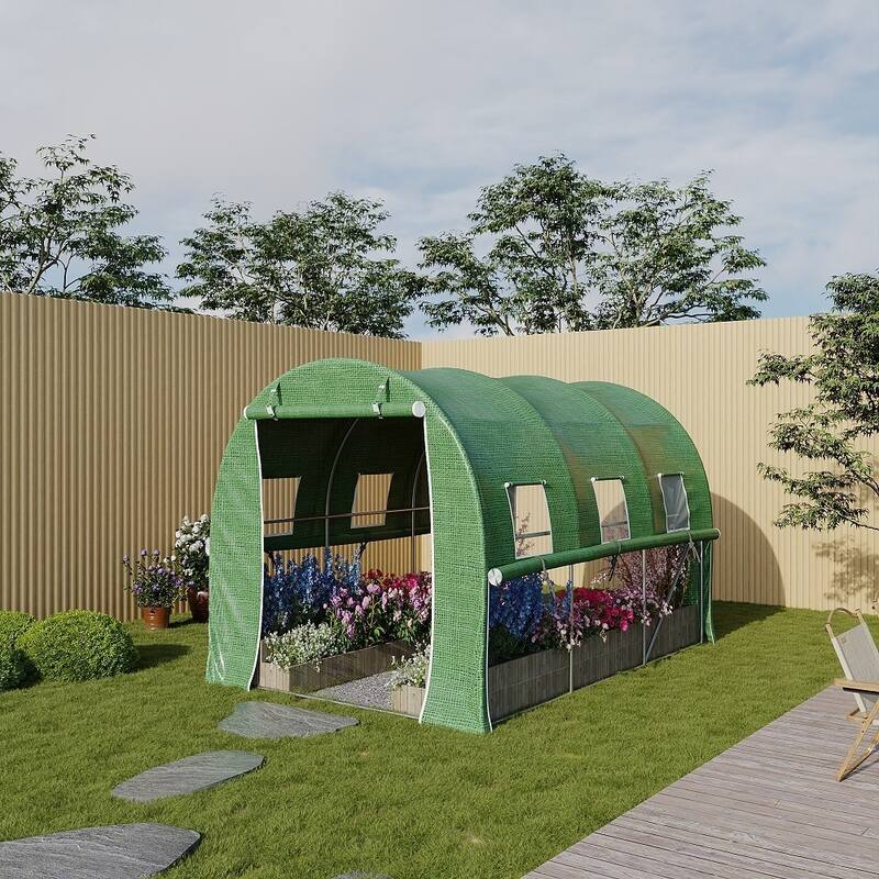 3m x 2m x 2m Tunnel (Side Open) Greenhouses Strong Galvanised Frame