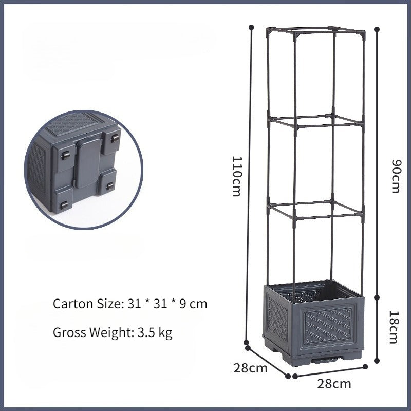 Wheeled Climbing Planter Box with Trellis  Steelmates