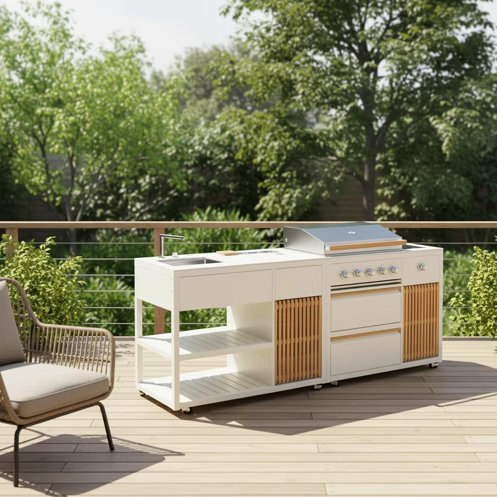 Outdoor Kitchen 2-in-1 Gas Grill & Sink Configuration  Steelmates