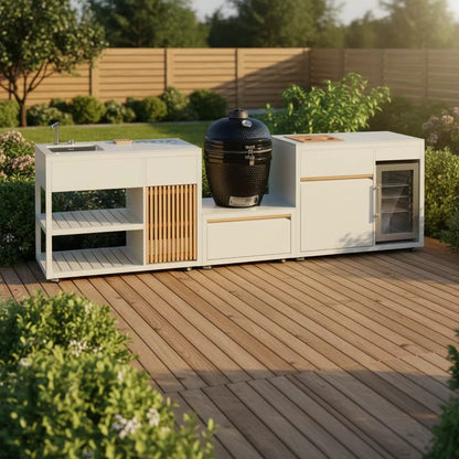 Outdoor Kitchen 3-in-1 Kamado, Sink & Fridge Configuration  Steelmates