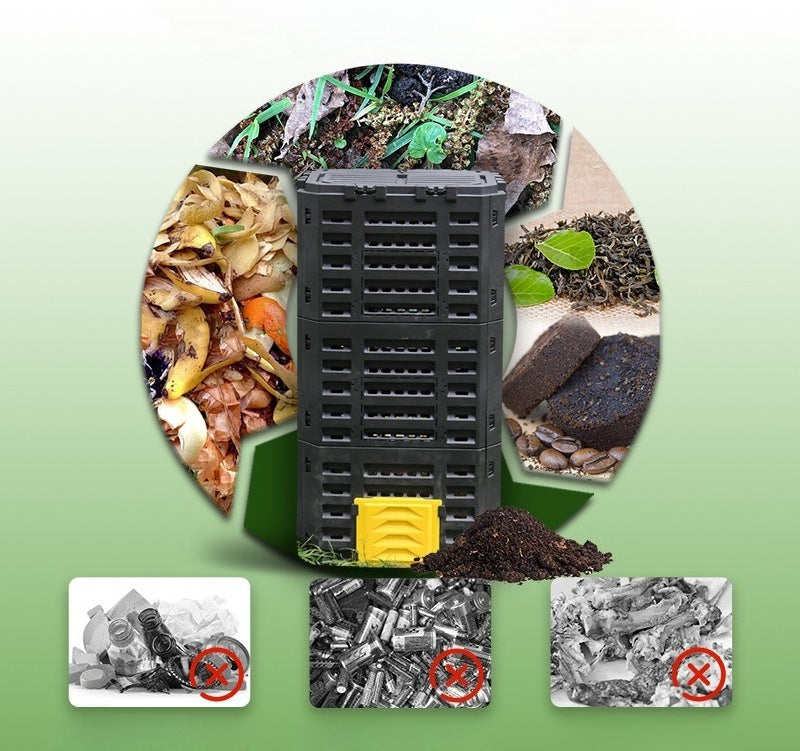 Modular Outdoor Compost Bin – Stackable Garden Composting Box for Organic Waste Recycling  Steelmates