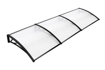 Door Canopy W450xD100cm DIY Window Door Awning Sun Shade with Clear Roof Panel  steelmates