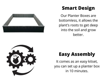 Planter Box / Garden Box/ Raised Garden Bed 900x900x400 CREAM steelmates