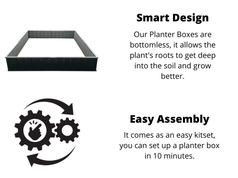 Planter box 1170 x 900 x 400mm Grey