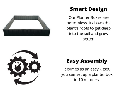 Planter box 1170 x 900 x 400mm Grey