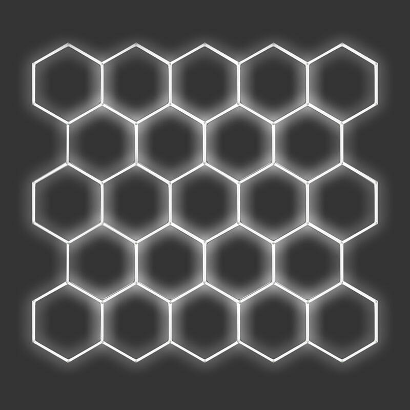 Double Garage Hexagon LED Light 4083 x 3764 mm - 23 Grid System
