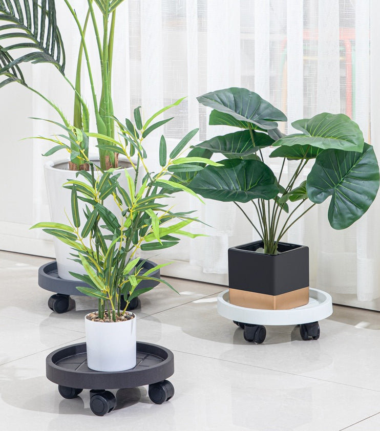 Movable Plant Pot Tray with Wheels & Water Catcher Base  Steelmates