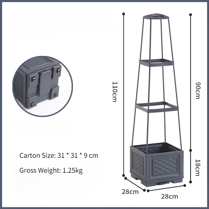 Wheeled Climbing Planter Box with Trellis  Steelmates