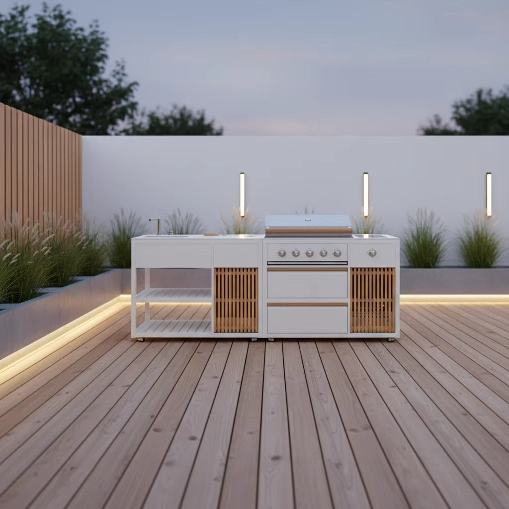 Outdoor Kitchen 2-in-1 Gas Grill & Sink Configuration  Steelmates
