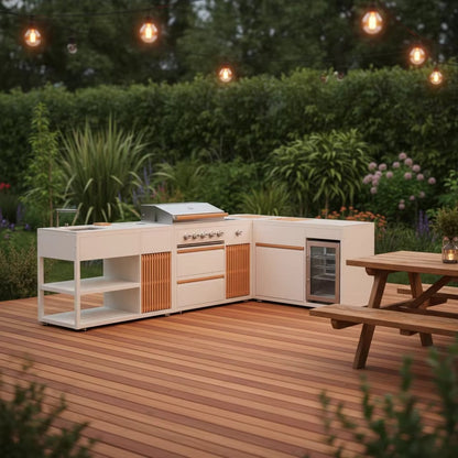 Outdoor Kitchen 4-in-1 Grill, Sink, Fridge & Corner Configuration  Steelmates