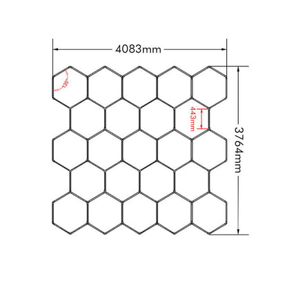 Double Garage Hexagon LED Light 4083 x 3764 mm - 23 Grid System