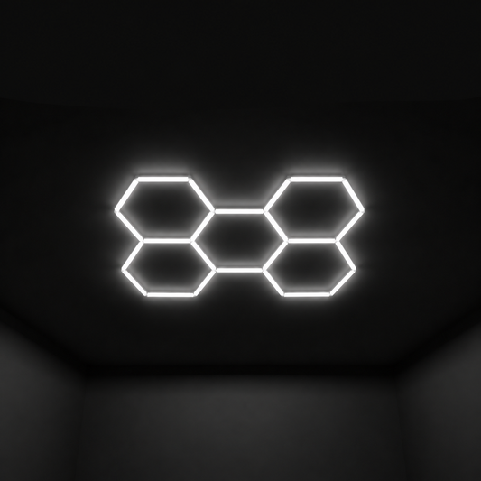 Wall Mount and Office Hexagon LED Light 2358 x 1648 mm - 5 Grid System  steelmates
