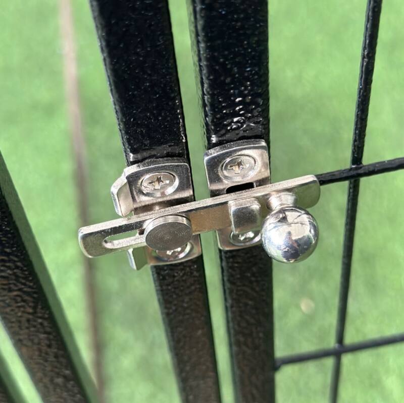 Dog Run Enclosure Animal Hutch Metal with Roof Cover 1.9x5.5x1.86M