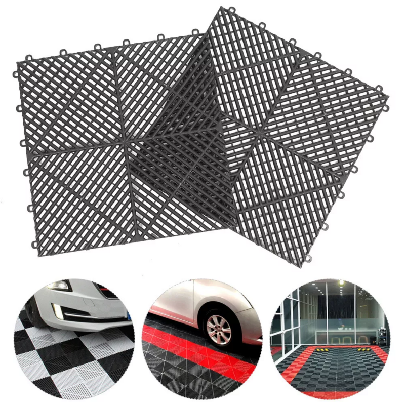 Interlocking Garage Floor Tiles 40x40x1.8 cm Deck Tile Black