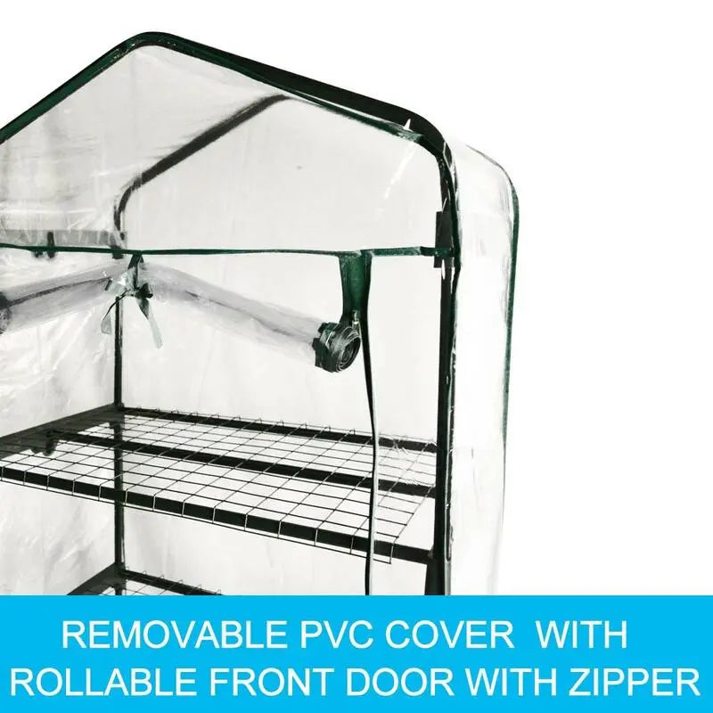Mini Greenhouse PVC Cover 4 Tiers Garden Storage steelmates