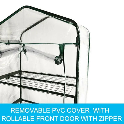 Mini Greenhouse PVC Cover 4 Tiers Garden Storage steelmates