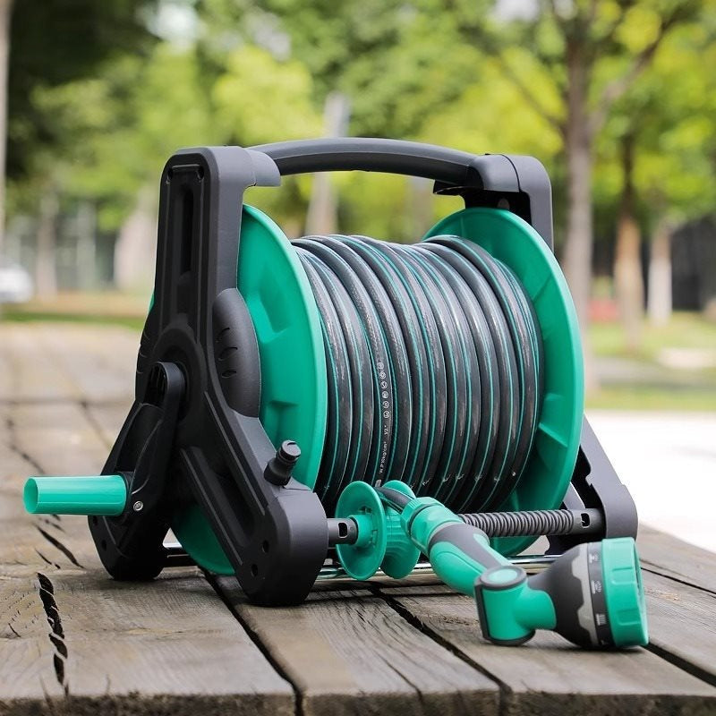 Automatic Hose Reel with 30m Reinforced Hose & High Pressure Spray Gun  Steelmates
