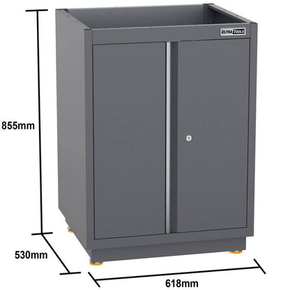 PRO SERIES 3718MM x 580MM x 2020MM BLACK WORKSHOP GARAGE STORAGE CABINET SET
