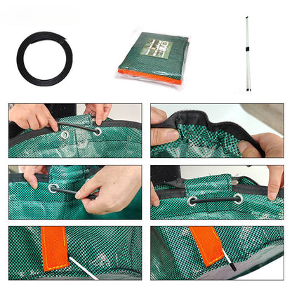 Large 120L Garden Waste Bag with Cover , Thickened Waterproof Leaf Collection Bag  Steelmates