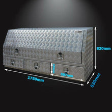 Aluminium Ute Tool Box 2.5mm 1750x530x820mm 3 Drawers Side Opening Vehicle Stora
