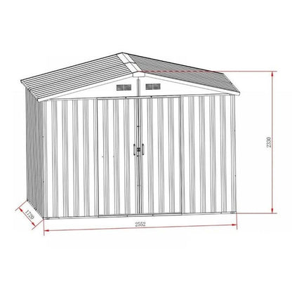 2.55m x 1.72m Gable Roof Garden Shed - AI119  Steelmates