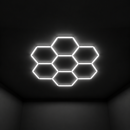 Wall Mount and Office Hexagon LED Light 2363 x 2520 mm - 7 Grid System  Steelmates