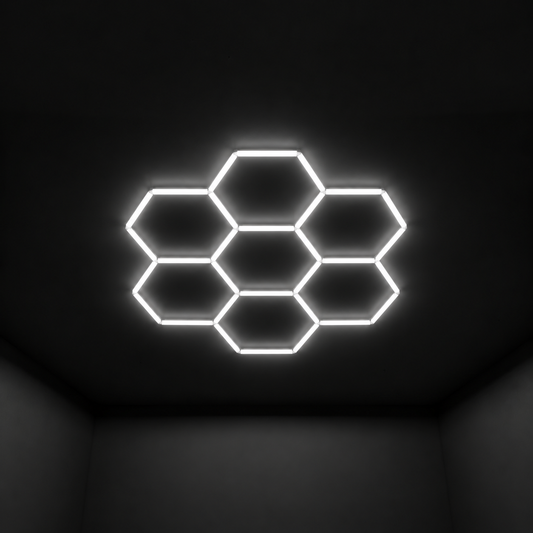 Wall Mount and Office Hexagon LED Light 2363 x 2520 mm - 7 Grid System  Steelmates