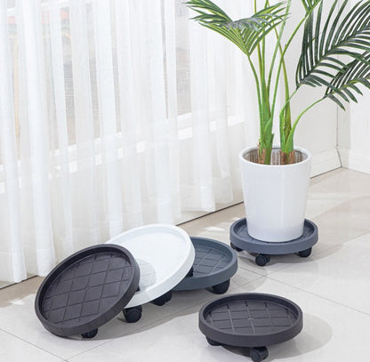 Movable Plant Pot Tray with Wheels & Water Catcher Base  Steelmates