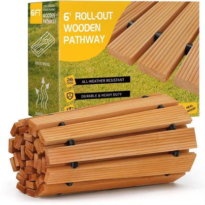 Roll Out Wooden Garden Pathway for Outdoor Walkways  Steelmates