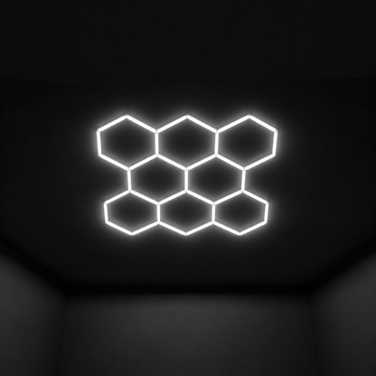 Wall Mount and Office Hexagon LED Light 2459 x 2358 mm - 8 Grid System  Steelmates
