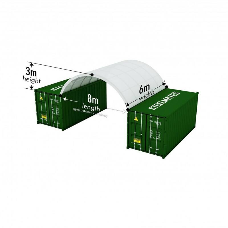 20FT Steel Structure Container Dome Shelter - 8m Length