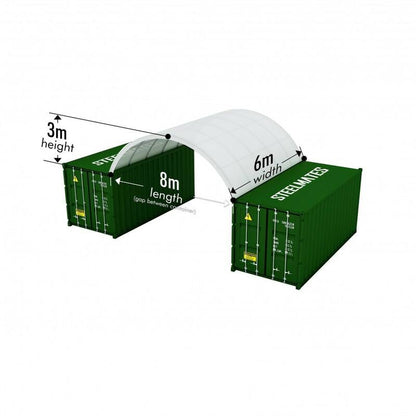 20FT Steel Structure Container Dome Shelter - 8m Length