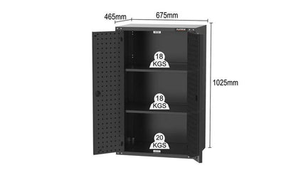 2710mm x 480mm x 1870mm Black Workshop Garage Storage Cabinet Set Model B
