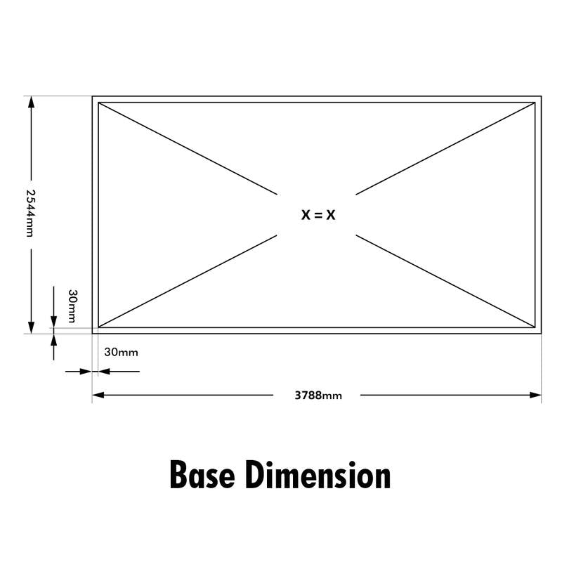 Glasshouse 4mm toughened glass 2570 x 3830 x 2320mm
