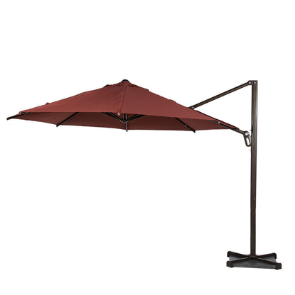 Garden Cantilever Outdoor Red Round Umbrella Canopy -AI118  Steelmates