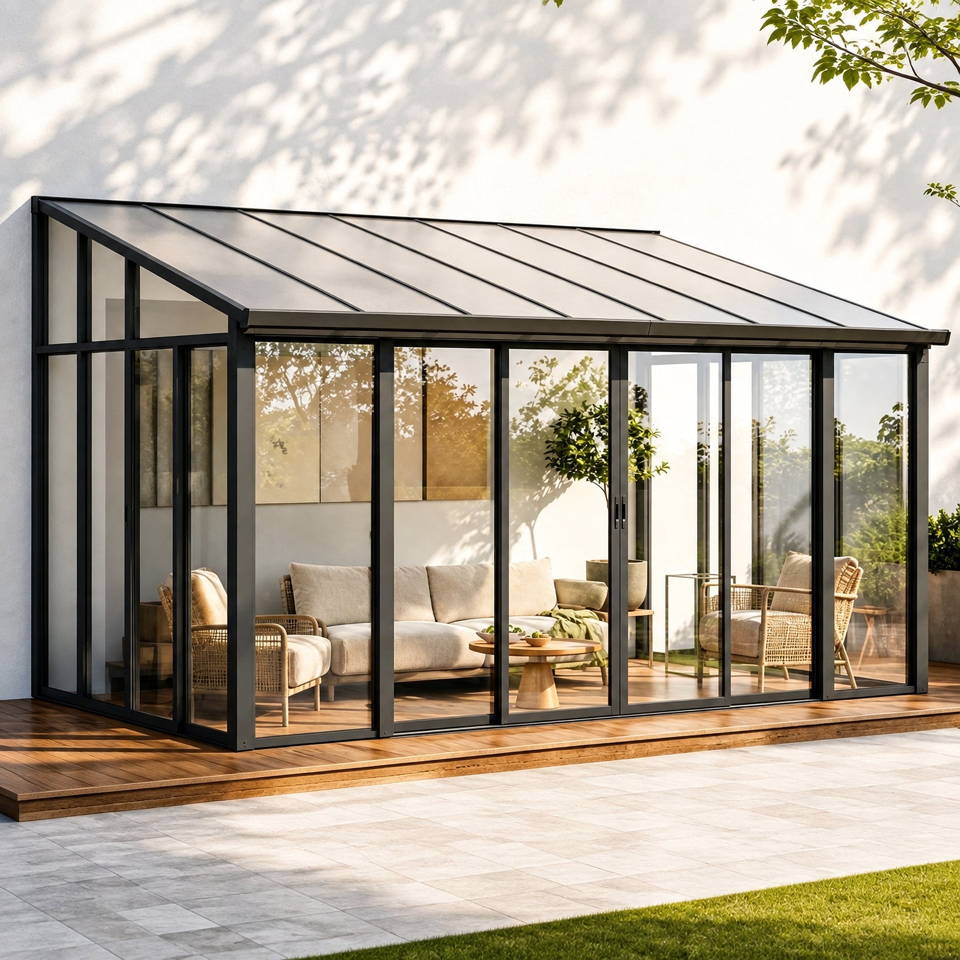 Modern Aluminium Frame Sunroom with Sliding Doors  Steelmates