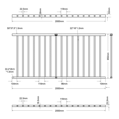 DIY Balcony Railing 2000×950mm